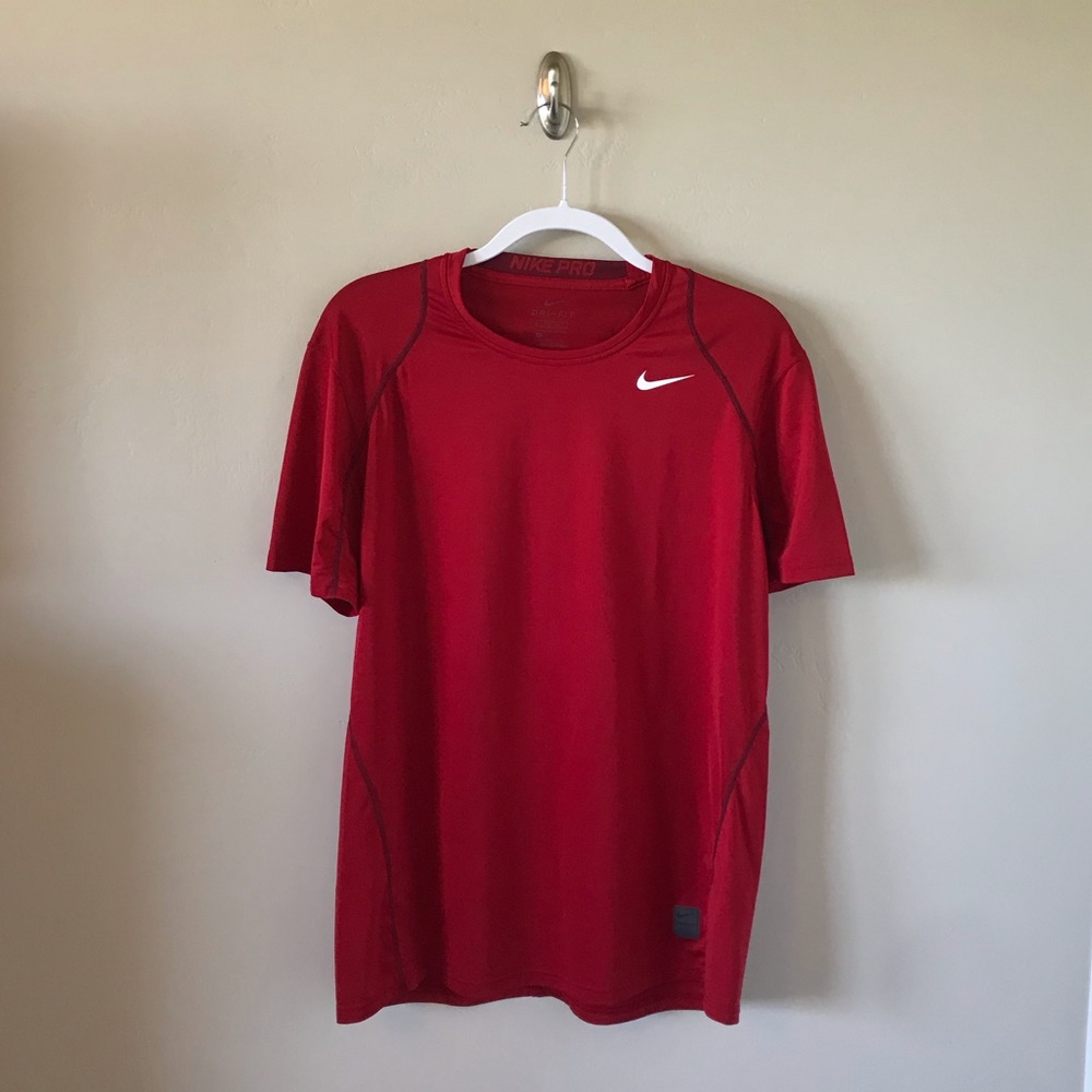 Men’s Red Nike Pro Dri Fit Workout Shirt